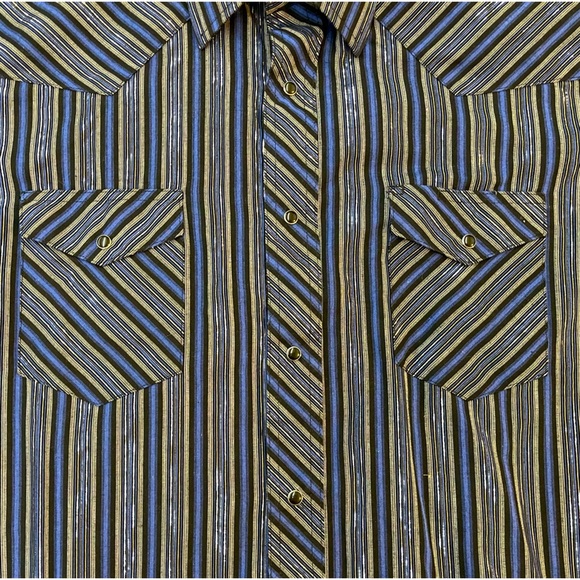 Wrangler Onyx Snap Western Shirt With Metallic Accents Size XL - Picture 2 of 4